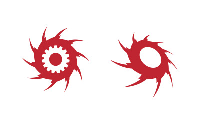 Industrial wood saw illustration icon Logo design template v.4