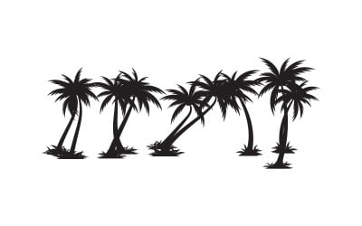 Palm tree summer beach icon illustration template v.10