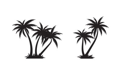 Palm tree summer beach icon illustration template v.11