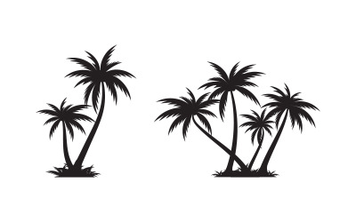 Palm tree summer beach icon illustration template v.1