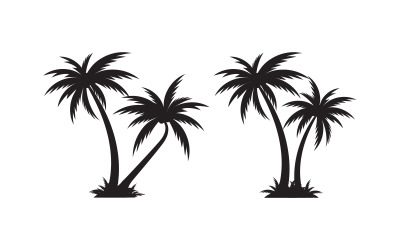 Palm tree summer beach icon illustration template v.6