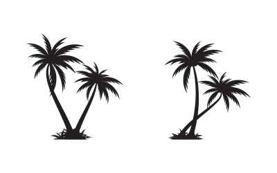 Palm tree summer beach icon illustration template v.7