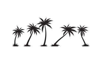 Palm tree summer beach icon illustration template v.8