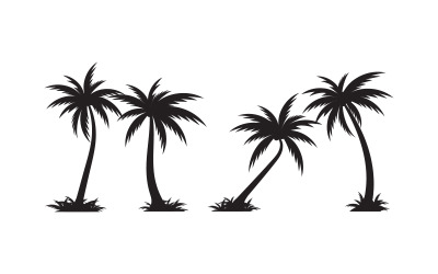 Palm tree summer beach icon illustration template v.9