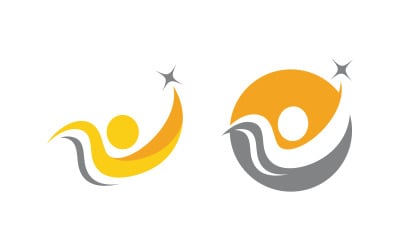 Healthy fit icon logo vector illustration design template v.6
