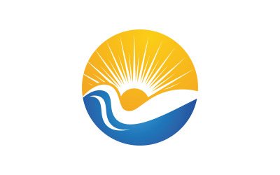 Ilustración del logotipo del icono del concepto de río v.10