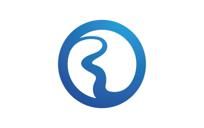 Ilustración del logotipo del icono del concepto de río v.16