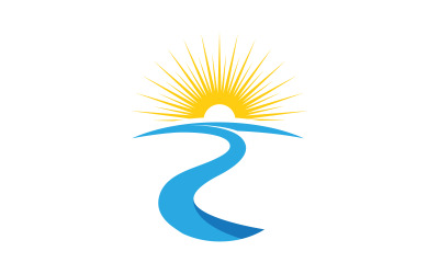 Ilustración del logotipo del icono del concepto de río v.6