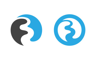 Ilustración del logotipo del icono del concepto de río v.7