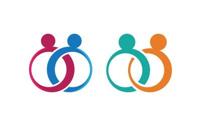Logo-Design-Vorlage für soziale Gemeinschaften von Menschen, v.18