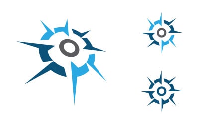 Modern Compass icon Logo vector illustration design v.1