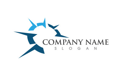 Modern Compass icon Logo vector illustration design v.2