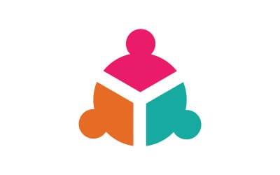 People group social community Logo design template v.17