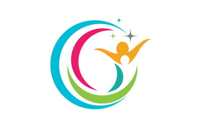 People group social community Logo design template v.2