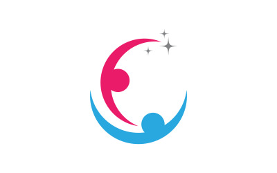 Plantilla de diseño de logotipo de comunidad social de grupo de personas v.8