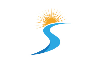 River Concept icon Logo illustration design v.19