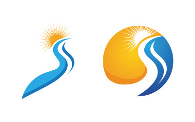 River Concept icon Logo illustration design v.1