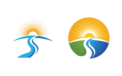 River Concept icon Logo illustration design v.2