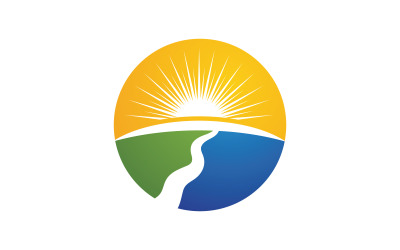 River Concept icon Logo illustration design v.4