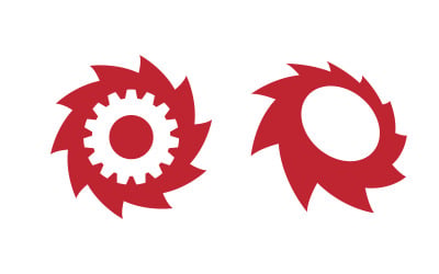 Industrial wood saw illustration icon Logo design template v.1