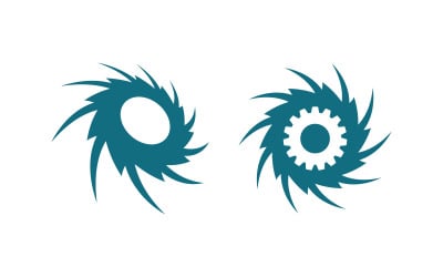 Industrial wood saw illustration icon Logo design template v.2