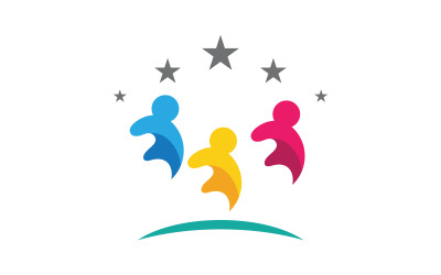 Logo-Design-Vorlage für soziale Gemeinschaften von Menschen, v.28