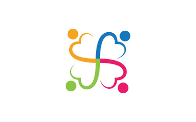 Logo-Design-Vorlage für soziale Gemeinschaften von Menschen, v.41