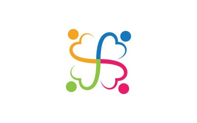 People group social community Logo design template v.41