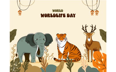 Celebrating World Wildlife Day with Vibrant Illustration