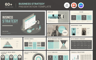 Diseño de plantilla de presentación de estrategia empresarial
