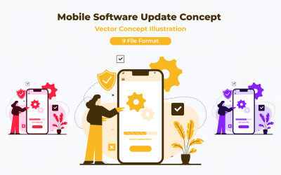Mobile Software Update Concept Flat design