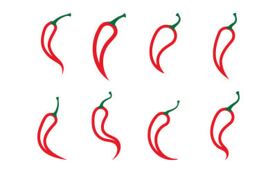 Hot Chili icon logo Template vector Illustration v.11