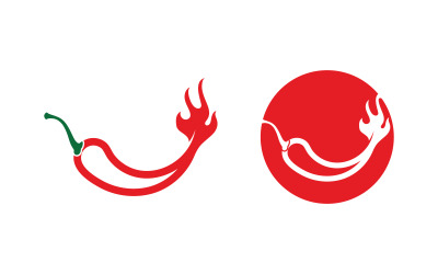 Hot Chili icon logo Template vector Illustration v.6