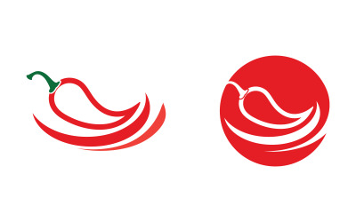 Hot Chili icon logo Template vector Illustration v.8