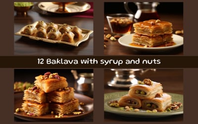 Baklava with syrup and nuts