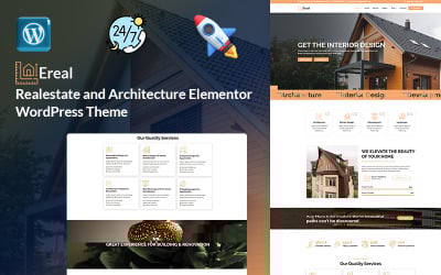 Ereal - Real Estate,  Architecture,  Apartment, House, Flat Rent Elementor WordPress Theme