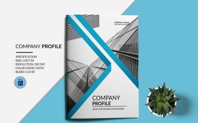 Modello di brochure con profilo aziendale stampabile