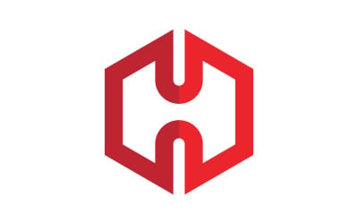 H Logo Hexagon illustrazione Icona Vector Template v.2