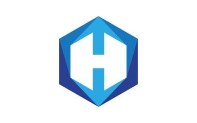 H Logo Hexagon illustrazione Icona Vector Template v.3