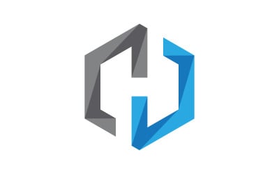 H Logo Hexagon illustrazione Icona Vector Template v.4