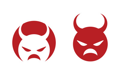 Modelo de design de ilustração de ícone vetorial de chifres de diabo v.7