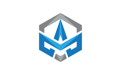 V Letter Logotyp Hexagon illustration Ikon vektor mall v.1