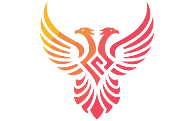 A company logo with a double-headed phoenix