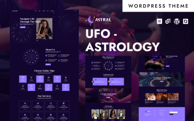 AstralVibe - Astrologia e previsões do horóscopo WordPress Elementor Theme