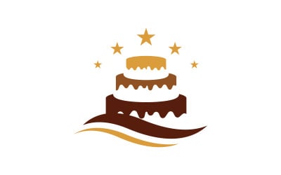 Bolo doce Ícone vetorial design ilustração v.7