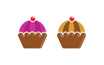 Illustrazione di design dell&amp;#39;icona vettoriale della torta dolce v.6