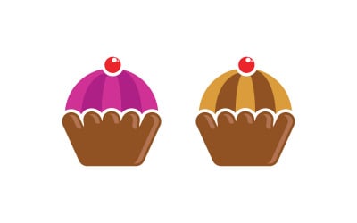 Торт сладкий Векторная иконка дизайн иллюстрация v.6