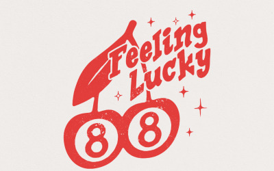 Feeling Lucky Cherries 8 PNG Clipart, Trendy Lucky 8 Ball, Cherries Trendy png, Cute Digital File,
