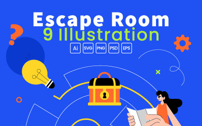 9 Escape Room Puzzle Challenge Illustration