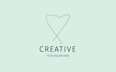 Design de modelo de logotipo de amor mínimo